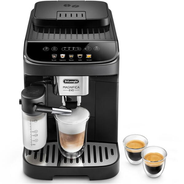 Espressor automat DeLonghi Magnifica Evo ECAM 290.61.B, 1450W, 1.8l, 15 bar, sistem LatteCrema, rasnita cu 13 setari, Negru