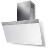 Hota decorativa tangetiala Faber DAISY EG6 LED WH A80, 80 cm, 550 m3h, 70 dB, 1 motor, clasa C, touch, filtru aluminiu, Alb/ Inox