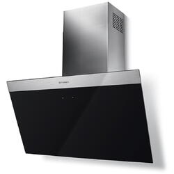 Hota decorativa tangetiala Faber DAISY EG6 LED BK A80, 80 cm, 550 m3h, 70 dB, clasa C, touch, Negru/ Inox