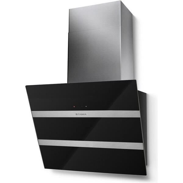 Hota tangetiala Faber STEELMAX EV8 LED BK/X A55, 55 cm, Touch Control, Lumina LED, Negru/Inox