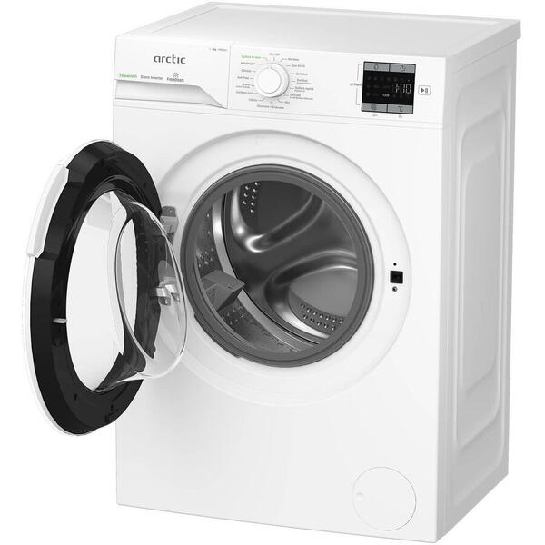 Masina de spalat rufe Arctic APLM1WFSU17210W, 7 Kg, 1200 RPM, Clasa energetica A, Motor Silent Inverter, ExtraSteam, IronExpress, Steam, WaterMode, Prewash, Add-In, Alb