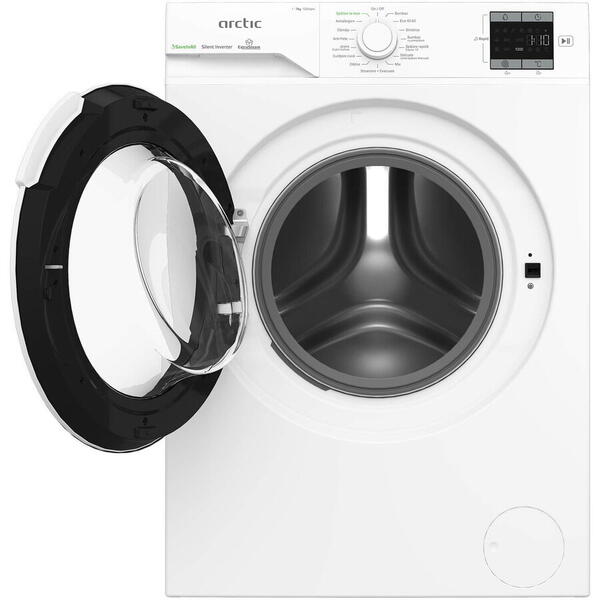 Masina de spalat rufe Arctic APLM1WFSU17210W, 7 Kg, 1200 RPM, Clasa energetica A, Motor Silent Inverter, ExtraSteam, IronExpress, Steam, WaterMode, Prewash, Add-In, Alb