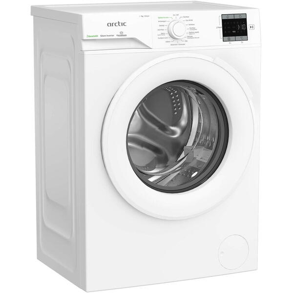 Masina de spalat rufe Arctic APLM1WFSU17210W, 7 Kg, 1200 RPM, Clasa energetica A, Motor Silent Inverter, ExtraSteam, IronExpress, Steam, WaterMode, Prewash, Add-In, Alb