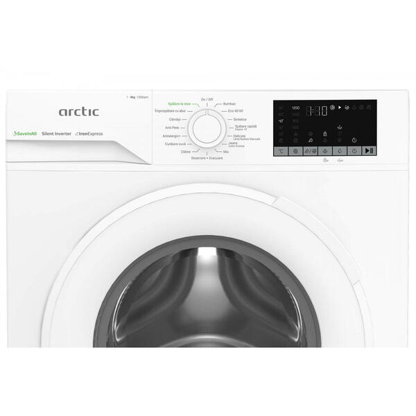 Masina de spalat rufe Arctic, APLM2WFSU28211W, 8 kg, 1200 rpm, Clasa A, Alb