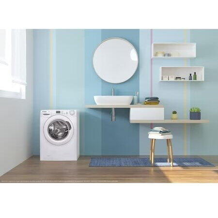 Masina de spalat rufe Candy EY 1291DE/1-S, 9 Kg, 1200 rpm, Clasa D, Smart Touch, NFC, Alb