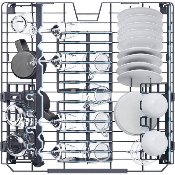 Masina de spalat vase Haier XF 6B2M3PX, 16 seturi, 10 programe, Clasa B, Motor Inverter, WiFi, H-Spray Arm, Flex Zone, Part Light, Powerwash, Automatic Open Door, 60 cm, Inox