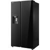 Side by side Toshiba, clasa energetica E, volum net total 568 (371+197) litri, No Frost, Ice Maker 3 in 1, Wifi, design Inox Negru