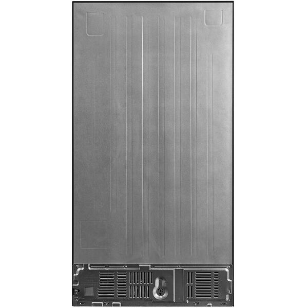 Side by side Toshiba, clasa energetica E, volum net total 568 (371+197) litri, No Frost, Ice Maker 3 in 1, Wifi, design Inox Negru