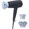 Uscator de par Philips BHD360/20, 2100W, accesoriu Thermo Protect, ingrijire cu ioni, 6 setari de viteza/temperatura, cap de coafare 14 mm, difuzor, Albastru inchis