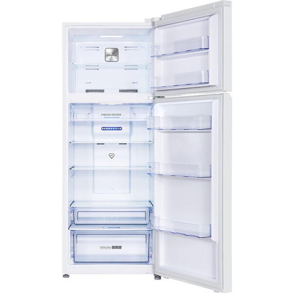 Tesla WG Frigider cu doua usi Tesla RD4650FTE, 465 l, Total No Frost, Clasa E, Display extern, Control electronic, Lumina LED, H 185, Alb