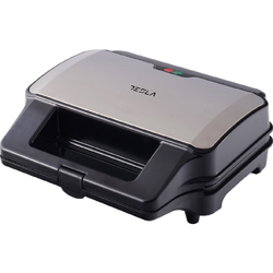 Sandwich maker 3 in 1 Tesla MG201BX, 900W, placi detasabile antiaderente, LED, Negru/ Inox