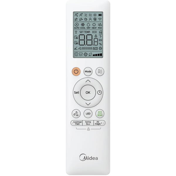 MIDEA Aer conditionat Breezeless E 12000BTU, A++, Cool Flash Plus, Тwіnflар, Air Magic+ Alb, curatare cu sterilizare, WiFi