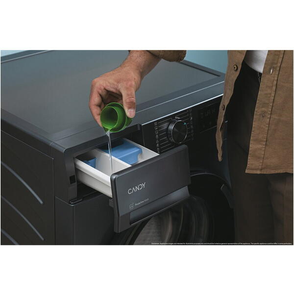 Masina de spalat rufe Candy ProWash 500 BR 410B8G-S, 10 kg, 1400 RPM, 16 programe, Motor Inverter, Steam, Soft Drum, Dual Spray, Wifi, Clasa A, Antracit