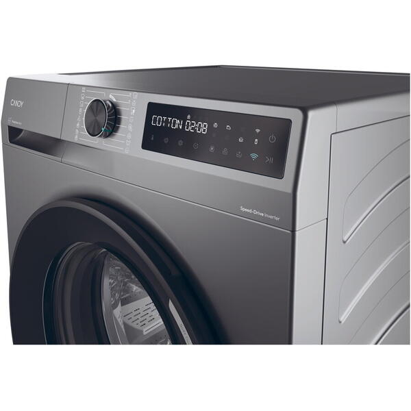 Masina de spalat rufe Candy ProWash 500 BR 410B8G-S, 10 kg, 1400 RPM, 16 programe, Motor Inverter, Steam, Soft Drum, Dual Spray, Wifi, Clasa A, Antracit