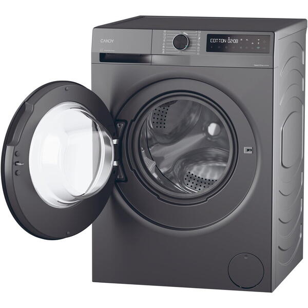 Masina de spalat rufe Candy ProWash 500 BR 410B8G-S, 10 kg, 1400 RPM, 16 programe, Motor Inverter, Steam, Soft Drum, Dual Spray, Wifi, Clasa A, Antracit