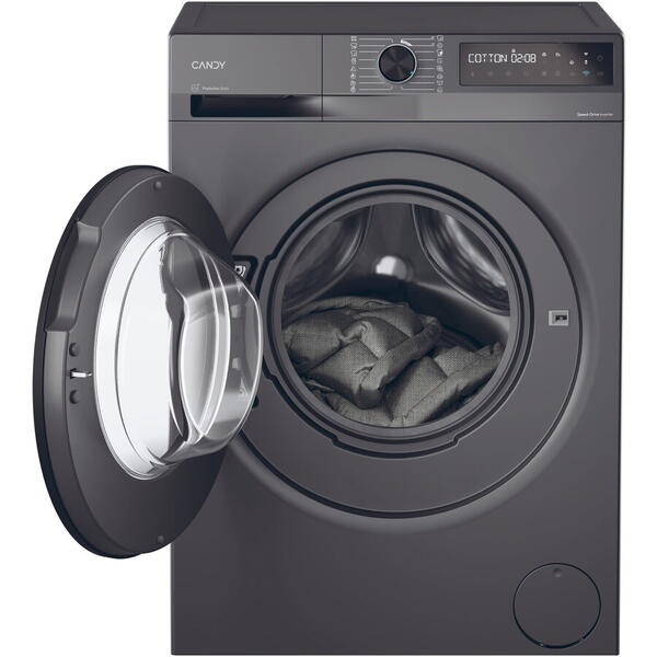 Masina de spalat rufe Candy ProWash 500 BR 410B8G-S, 10 kg, 1400 RPM, 16 programe, Motor Inverter, Steam, Soft Drum, Dual Spray, Wifi, Clasa A, Antracit