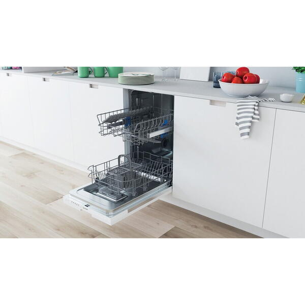 Masina de spalat vase incorporabila Indesit DI9E2B10, 9 seturi, ECO, Rapid 40', 5 programe, clasa F