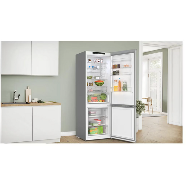 Combina frigorifica BOSCH KGN492IDF, No Frost, 440 l, H: 203 cm, Display LED TouchControl, Iluminare LED, VitaFresh XXL, clasa energetica D, Argintiu