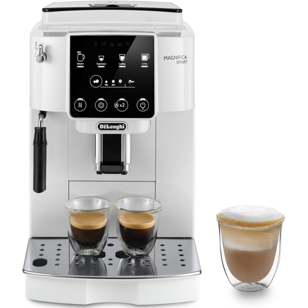 DELONGHI Espressor automat De Longhi Magnifica Start ECAM 220.20.W, 1450 W, 4 tipuri de bauturi, 15 bari, Sistem de spumare lapte manual, Alb