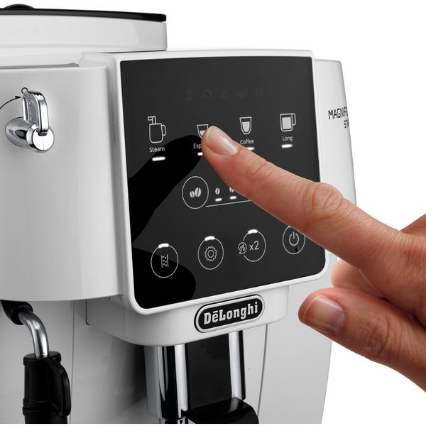 DELONGHI Espressor automat De Longhi Magnifica Start ECAM 220.20.W, 1450 W, 4 tipuri de bauturi, 15 bari, Sistem de spumare lapte manual, Alb