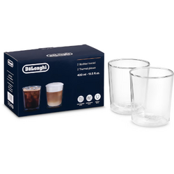 Set 2 pahare DeLonghi DLSC318 2x400ml Sticla termorezistenta, Transparente