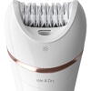 Epilator umed si uscat Philips Seria 8000 BRE730/10, 7 accesorii, 32 pensete, utilizare fara fir, 2 setari viteza, opti-light, discuri ceramice, Argintiu