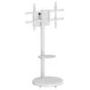 Stand TV mobil pe roti, raft pentru dispozitive multimedia, 37 - 86 inch, reglabil, Alb, Techly, ICA-TR55