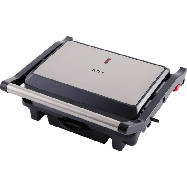 Gratar electric Tesla GR200BX, 1000WPlaci neaderente tip grill 25.5x18 cm, Negru/ Inox