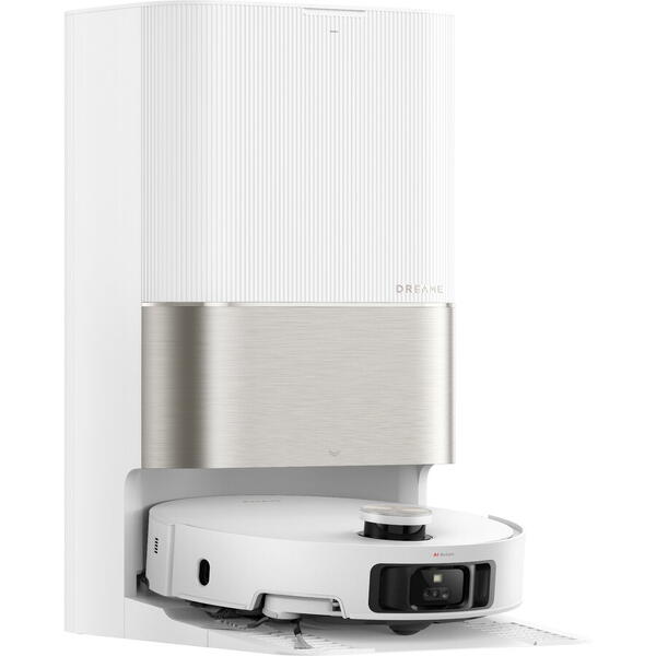 Robot de aspirare Dreame X50 Ultra Complete RLX85CE-4-WH, detectare AI a obstacolelor și navigare la 360°, comanda vocala, depasire obstacol de 6CM, aspirare 20000Pa, perie dubla anti-incurcare, Alb