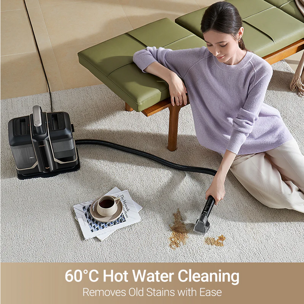 Aspirator Dreame N10, putere de aspirare 12.000Pa, curatare cu apa calda pana la 60 de grade, design compact, Negru