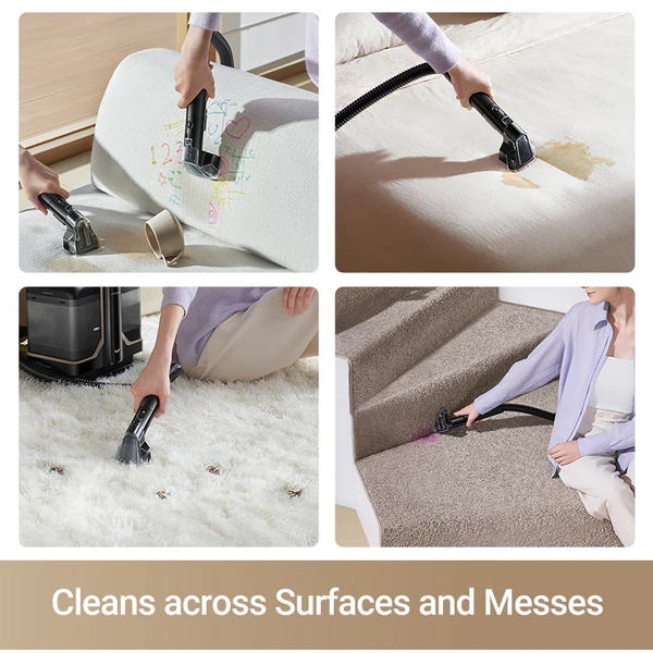 Aspirator Dreame N10, putere de aspirare 12.000Pa, curatare cu apa calda pana la 60 de grade, design compact, Negru