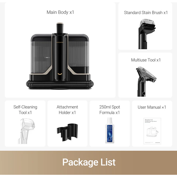 Aspirator Dreame N10, putere de aspirare 12.000Pa, curatare cu apa calda pana la 60 de grade, design compact, Negru