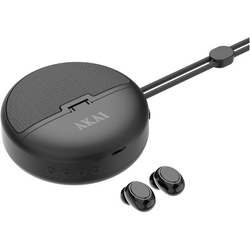 Casti In-Ear Akai BTE-J500BT, True Wireless, Bluetooth, Cu boxa, Negru