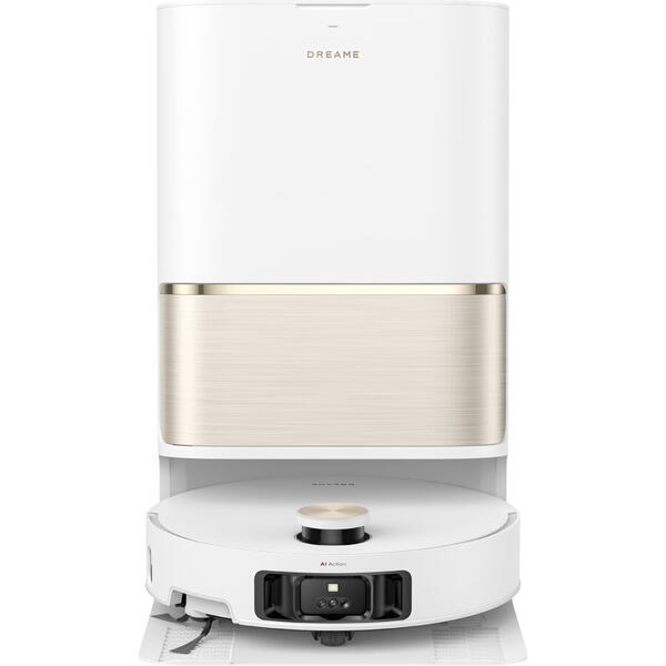 Robot de aspirare cu mop Dreame L50 Pro Ultra RLL84CE, putere de aspirare 19500Pa, detectare AI a obstacolelor și navigare la 360°, depasire obstacol 4CM, baterie 6400mAh, alb