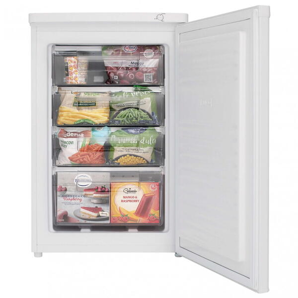 Congelator table-top Daewoo FZ-084HEW, 91 l, clasa E, latime 55 cm, H 85 cm, control mecanic, Alb