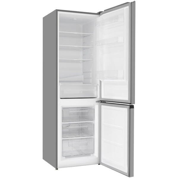 Combina frigorifica Daewoo RN-325DLFX, de tip Static, capacitate neta 315L (219 + 96L), clasa energetica F, Inox