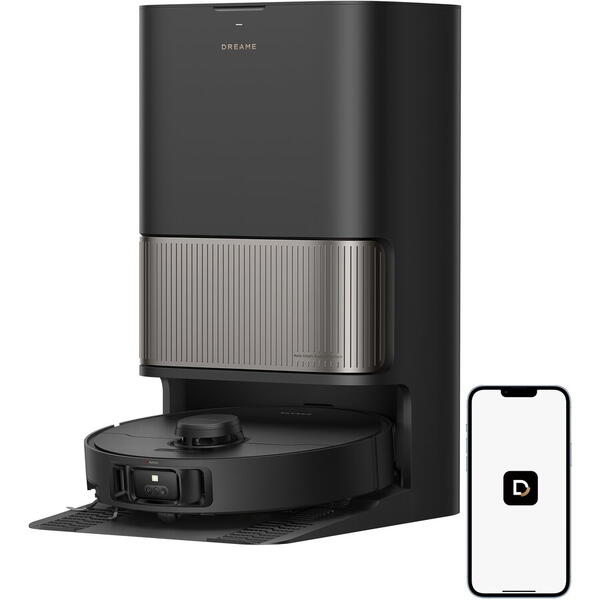 Robot de aspirare Dreame L40s Pro Ultra RLL74CE-BK, detectare a obstacolelor, depasire obstacol 4CM, perie dubla anti-incurcare, aspirare 19000Pa, negru