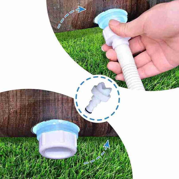 Piscina rotunda JILONG, model lemn maro "Fiber Fit"