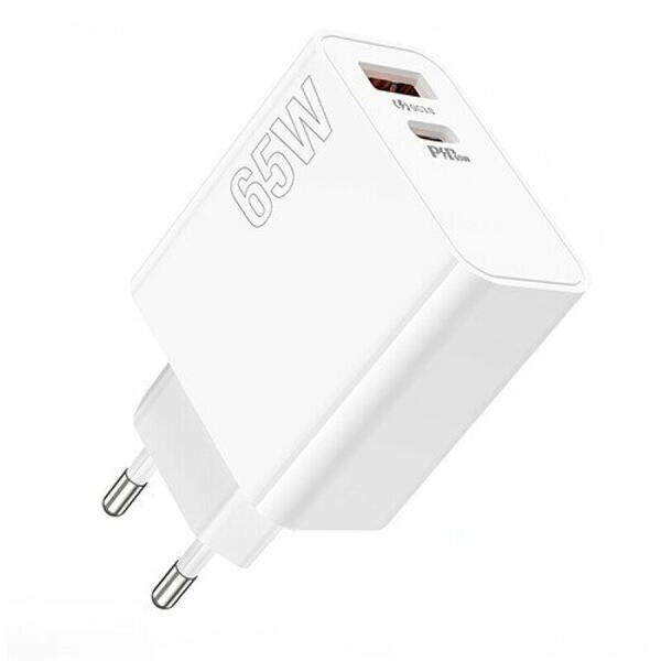 Incarcator retea Lamtech QC3.0 PD 65W 1xUSB 1xUSB Type-C Alb