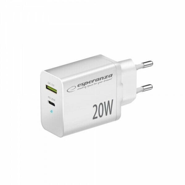 Incarcator de retea Esperanza EZC106K 42W Usb-C PD 30W / 2 x Usb-A 12W Negru