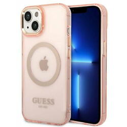 Husa de protectie Guess Translucent MagSafe pentru iPhone 14 Pink