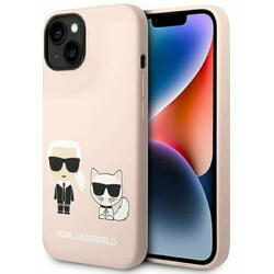 Husa de protectie Karl Lagerfeld Case Liquid Silicone Karl and Choupette MagSafe Compatible pentru iPhone 14 Pro Roz