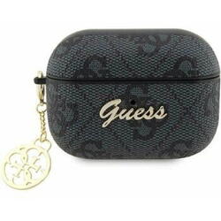 Husa de protectie Guess 4G Script Charms pentru AirPods Pro 2 Negru