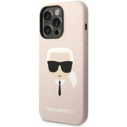 Husa de protectie Karl Lagerfeld Liquid Silicone Karl Head MagSafe Compatible pentru iPhone 14 Pro Roz