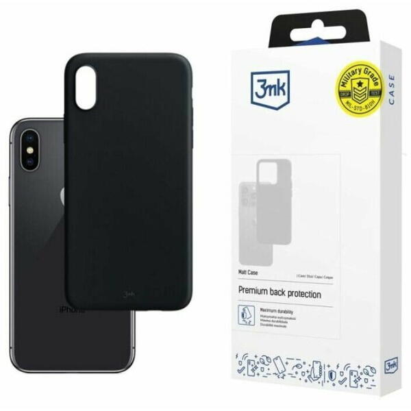 Husa de protectie 3mk Matt Case pentru iPhone X/XS Neagra