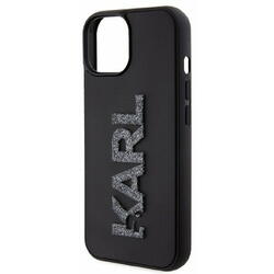 Husa de protectie Karl Lagerfeld Karl Lagerfeld 3D Rubber Glitter Logo Karl Case for iPhone 15 Black