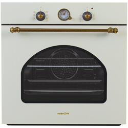 Cuptor incorporabil electric, 6 functii, 2 butoane, timer mecanic, 60L, sticla dubla, design rustic, crem