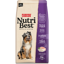 Hrana Uscata Caini Nutribest Adult 7+, Pui si Orez, 3Kg