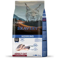 Hrana uscata pentru pisici, Bravery sterilizat , Hering , 7 kg