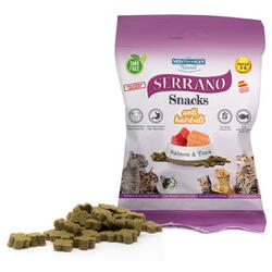 Recompense Serrano Mediterranean Natural pentru pisici, cu somon și ton, 50g